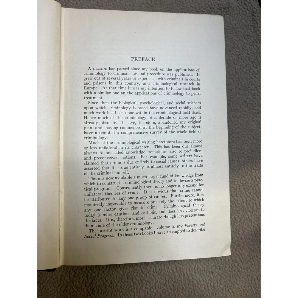 Criminology by Maurice Parmelee 1920 Hardcover Macmillan‎ Co Textbook